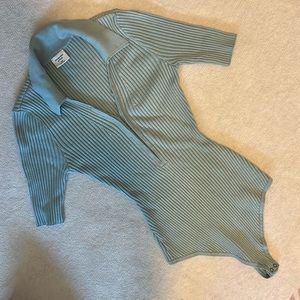NWOT Abercrombie Blue Ribbed Bodysuit